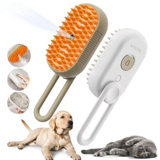 3-in-1 Dog Hair Brush Cat Hair Brush Electric Pet Cleaning Brush Steam Spray Brush Massage Hair Removal Comb Anti Flying Brush - Livandy