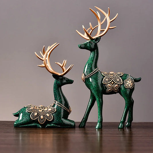 Luxury Large Deer Resin Sculpture Desktop Book - Livandy